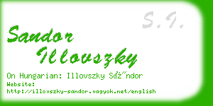 sandor illovszky business card